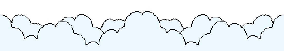 seamless, layered pixel cloud pattern